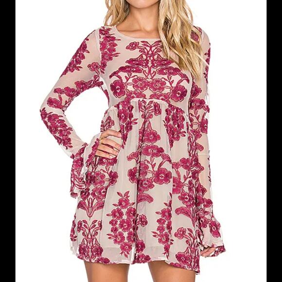 For Love & Lemons Temecula Long Sleeve Mini Dress - Picture 1 of 5